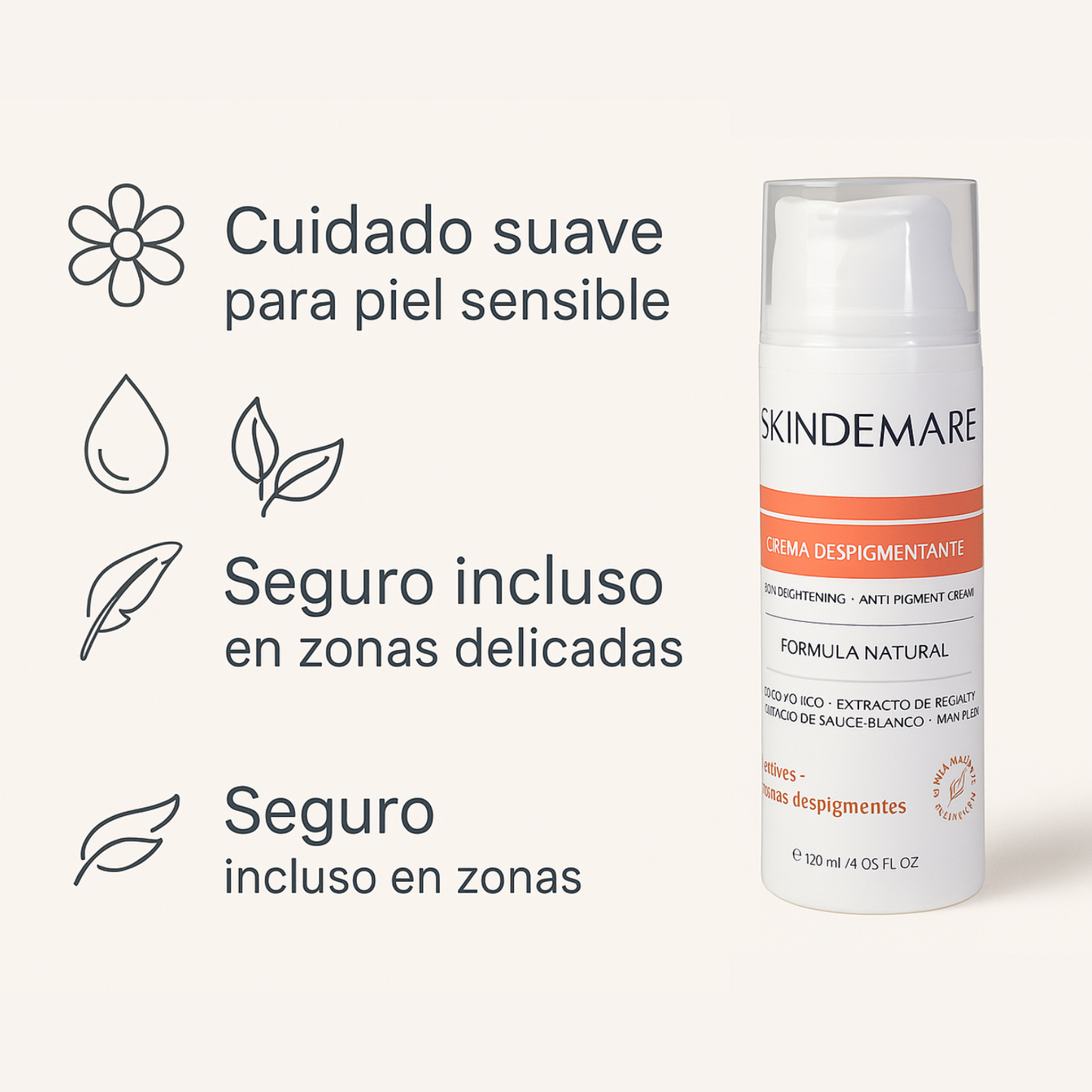 Crema Aclaradora Para Zonas Íntimas | Despigmentante 120ml SkinDemare