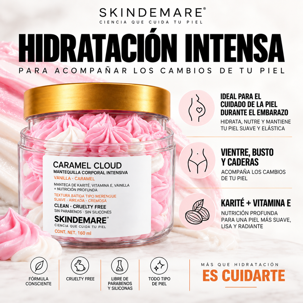 Caramel Cloud | Mantequilla Corporal prevención de Estrías Embarazo