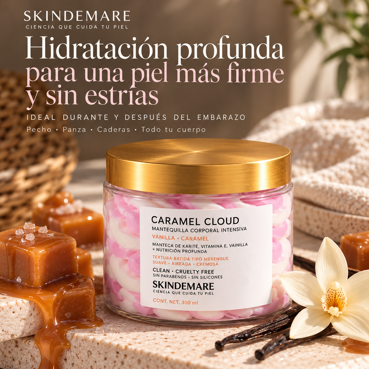 Caramel Cloud | Mantequilla Corporal prevención de Estrías Embarazo
